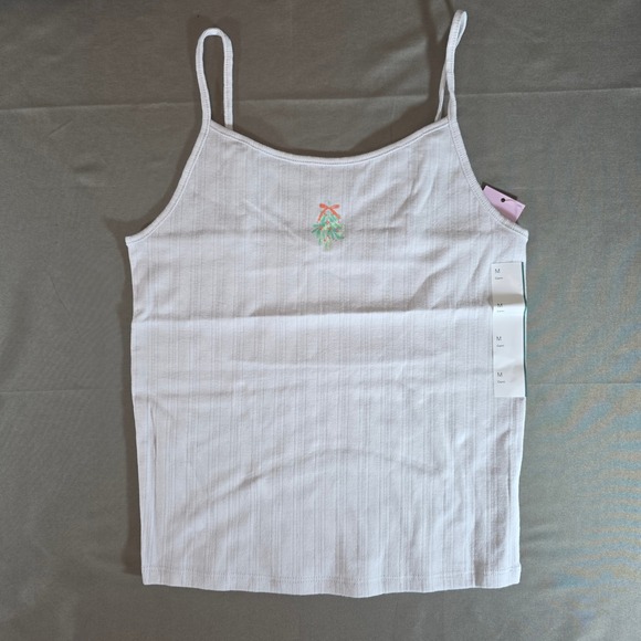 wild fable Tops - Wild Fable Light Grey Ribbed Mistletoe Cami Top Size M NWT 331 00 9625